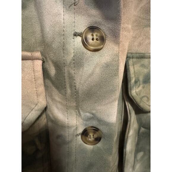 Black Label Faux Suede Tie-Dye Jacket Size Medium | Cropped Baggy Fit - Picture 3 of 5